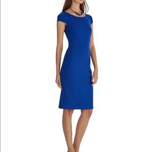 WHBM Cobalt Blue Ponte Cap Sleeve Sheath Dress